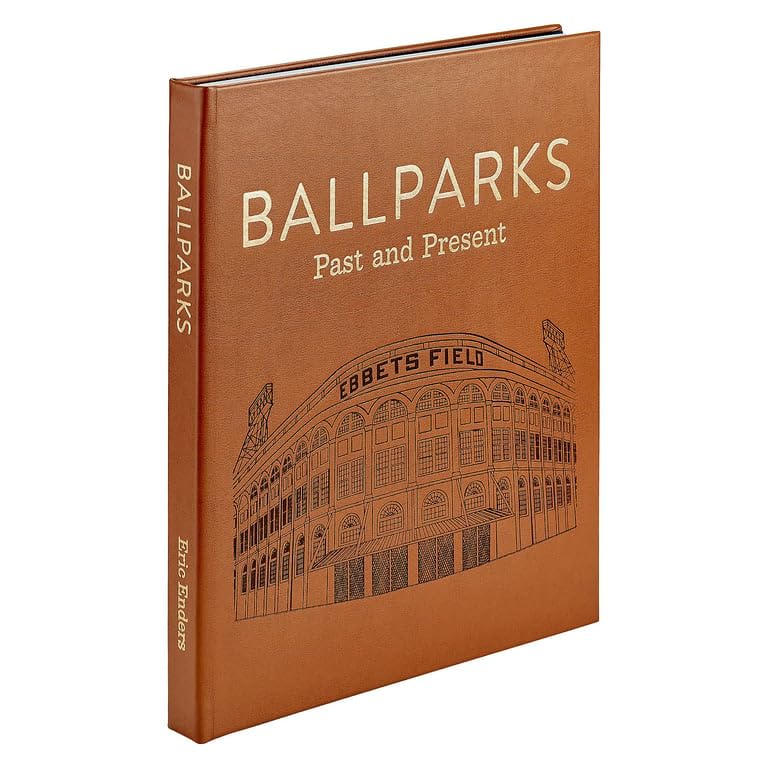 Graphic Image Ballparks Past and Present - Leather Bound Book Tan - Fine Collectible Edition - Quality Leather - Made in USA      Unknown Binding