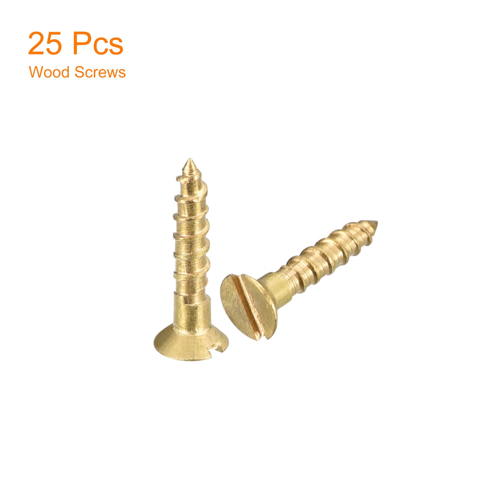Tornillos Cabeza Plana Latón Macizo Juego De Tornillos De Latón Para Madera, Cabeza Ranurada Y Avellanada - Varios Tamaños (#4, #6, #7, #8, #10, #12) Tornillos Spalding Fasteners