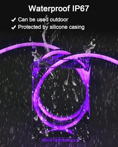 Image of ALITOVE Neon Lights Strip Purple Silicone Flexible LED Rope Light for Bedroom DIY Neon Signs Bar Wall Decor 12V DC 16.4ft /5m 600 LEDs Waterproof【No Power Adapter & Controller】