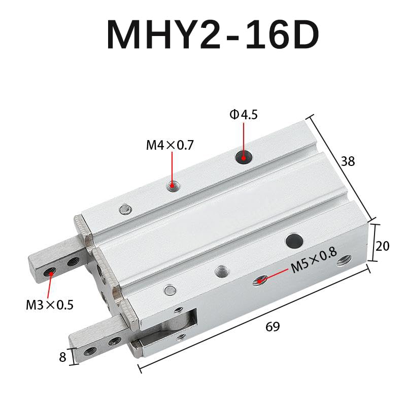 Cilindro de pinza neumática MHY2-16D de apertura angular para automatización 3