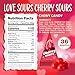 Cherry Sours Individual Pouches - 36 Count | Sour Cherry Balls in Mini Triangle Packs for Valentine Candy Bowls | Old Fashioned Chewy Candy for Office, Classrooms & Party Favors