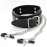 Sex Toys Nipple Clamps Neck Collar Restraints BDSM Bondage Sex Set for Adult Sweater Yoga,Under The Bed Restraints Bondage Tool Sex Toy Under Bedroom Restraint Sex System Kit Set F1B3