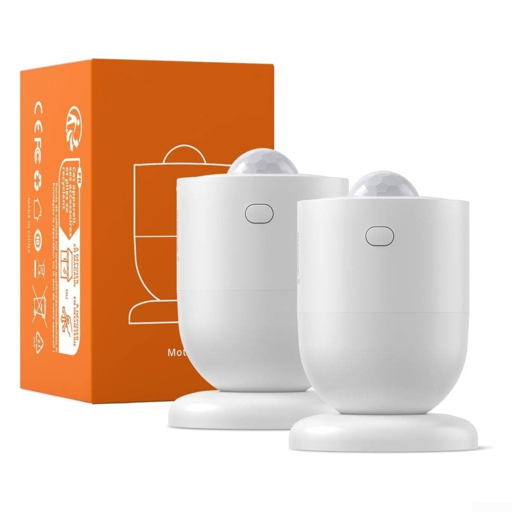 2 x drahtloser PIR-Bewegungsmelder für Zigbee 3.0 kompatibler Smart-Home-Alarmsensor für Lichter, 110 Grad