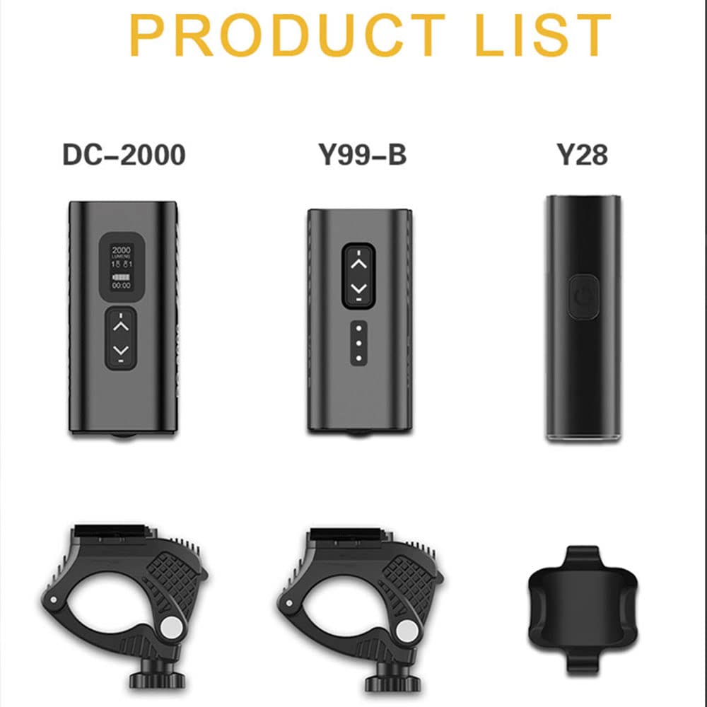 Faro Anteriore per MTB Impermeabile da 5800 mA in Lega di Alluminio, Ricaricabile Tramite USB, per Ciclismo su Strada. Accessori per Bicicletta.