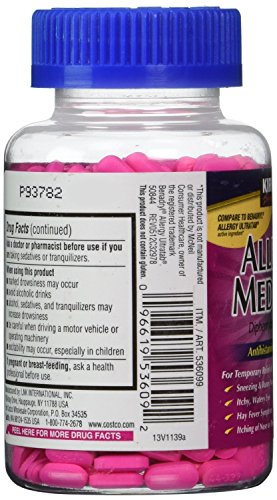 Diphenhydramine Hci 25 Mg - Kirkland Brand - Allergy Medicine And Antihistaminecompare To Active Ingredient Of Benadryl® Allergy Generic - 600 Count , Pack Of 3 #TOP2