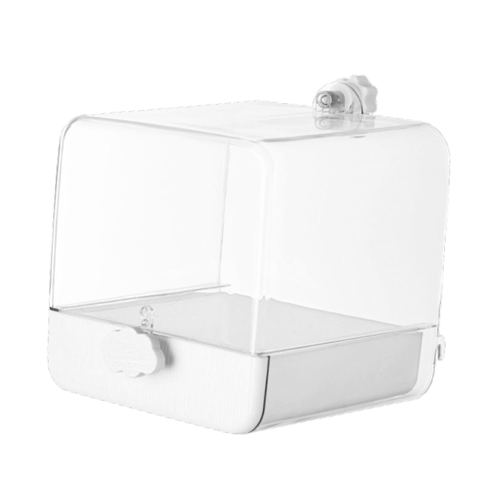 Pet Bird Bad Box, Papageienhängebadewanne, Käfigzubehör Käfig Vogel Dusche Papagei Badehaus für Wellenloser Budgie Kanarien, Weiß