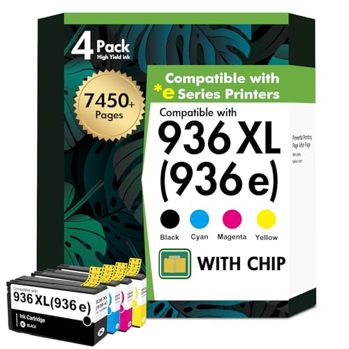 Image of Toner H-Party 936 936XL 9125e Ink Cartridges Combo Pack: Replacement for HP 936e Ink 936XL Black and 936 Color Combo Pack for HP OfficeJet Pro 9120e 9730e 9130 9135e 9122e 9128e 9110b 9120b Printer