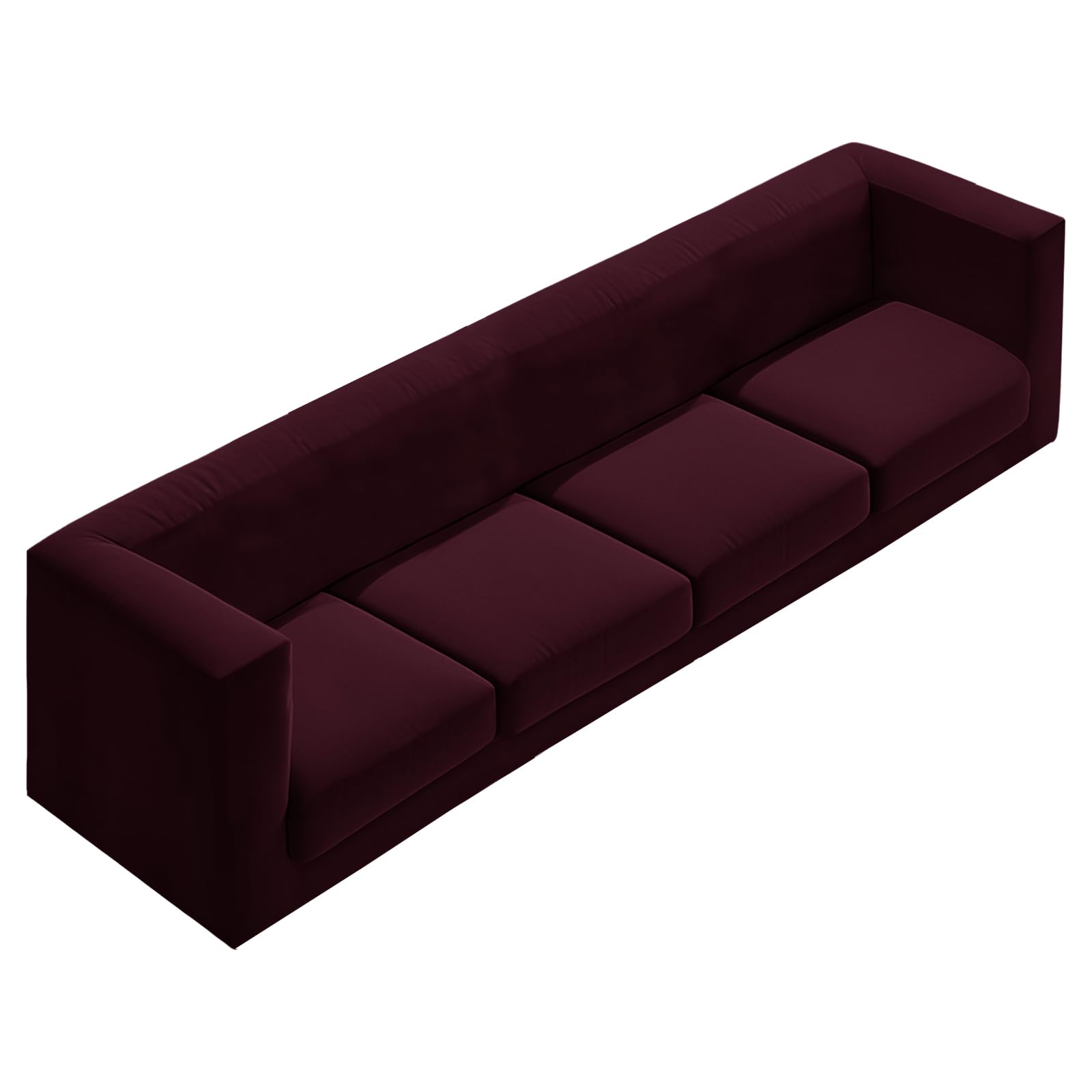 SYLC Stretch Velvet Chesterfield Sofa Cover, Large Couch Cover with Seat Cushion Cover for Curved Settee Armchair 230-300 Cm (Magenta,XL sofa+4 Large Seats)