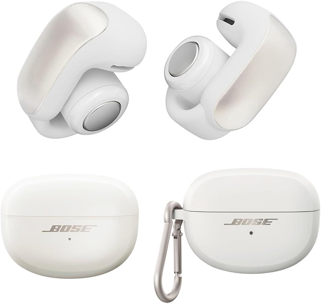 Bose Ultra Open Earbuds with Immersive Audio, Open Ear Wireless Clip on Earbuds for Comfort, OpenAudio for Awareness, Bundle Silicone Case Cover for Ultra Open Earbuds (Diamond)