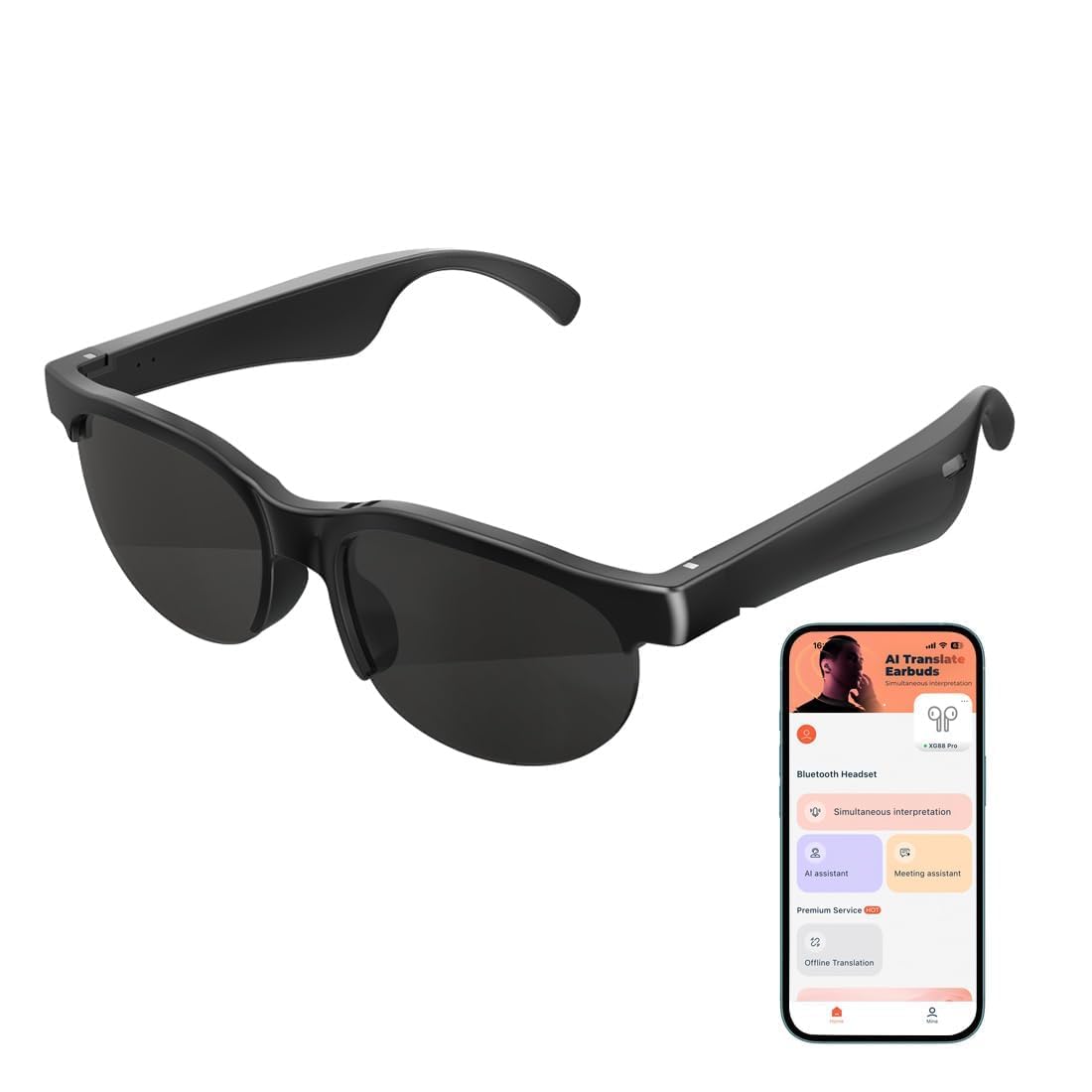GS01 Smart Bluetooth Sunglasses, Audio Sunglasses With Speaker, UV400 Polarized lens, Open Ear Music, Touch Control