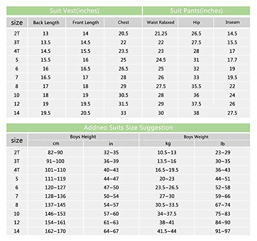 Addneo Suits For Boys Christmas Outfits Kids Gift Black Dress Pants Vest White Shirt Boys Suits Size 2T #TOP5