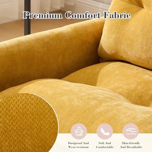 Sillón Plegable Chenille Mostaza miniatura 7