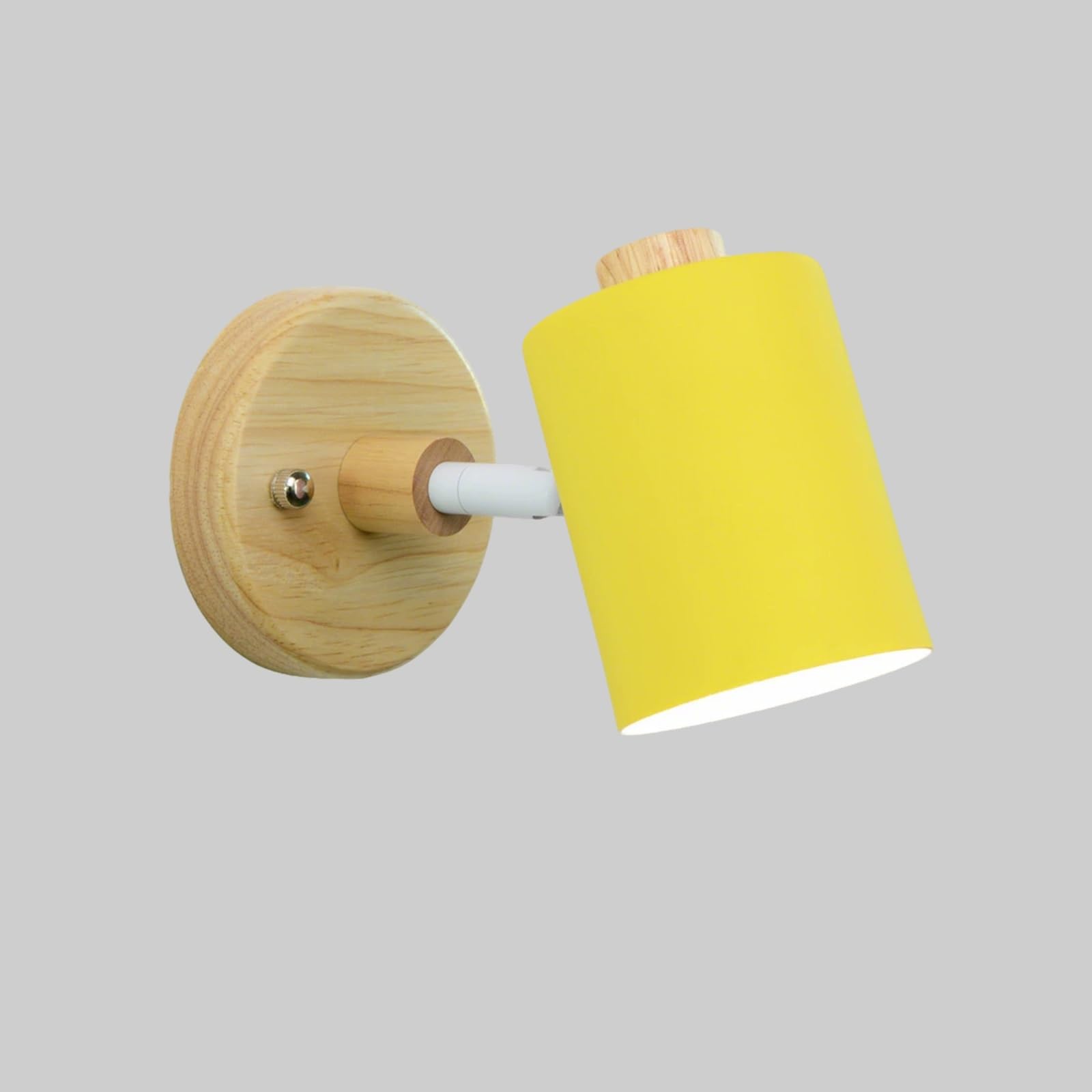 SMCCYYSD Hardwired Wall Sconce Cylindrical Lampshade Light Lamp Adjustable Angle Vanity Lighting, G9 Base Reading Lighting Decor for Bedroom Hallway Living Room(Yellow)