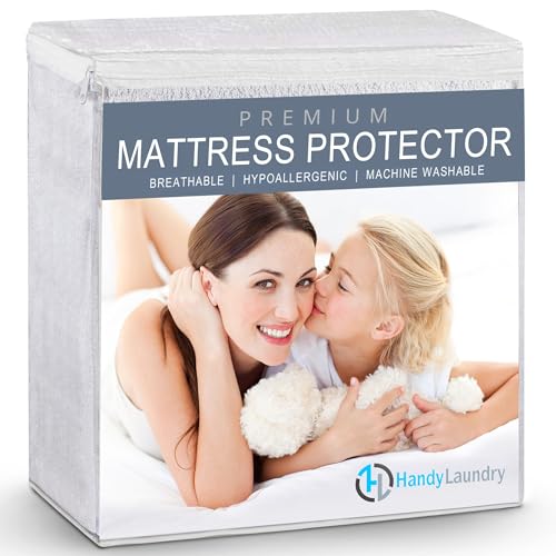 Image of Handy Laundry Waterproof Mattress Protector – Breathable, Machine-Washable Mattress Cover – Perfect for Kids, Adults, and Pets – Extends Mattress Life. (King Size)
