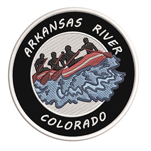 Arkansas River, Colorado White Water Rafting Embroidered Premium Patch DIY Iron-on or Sew-on Decorative Badge Emblem Vacation Souvenir Travel Gear Clothes Appliques
