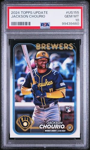 Graded 2024 Topps Update Jackson Chourio #US155 Rookie RC Baseball Card PSA 10 Gem Mint