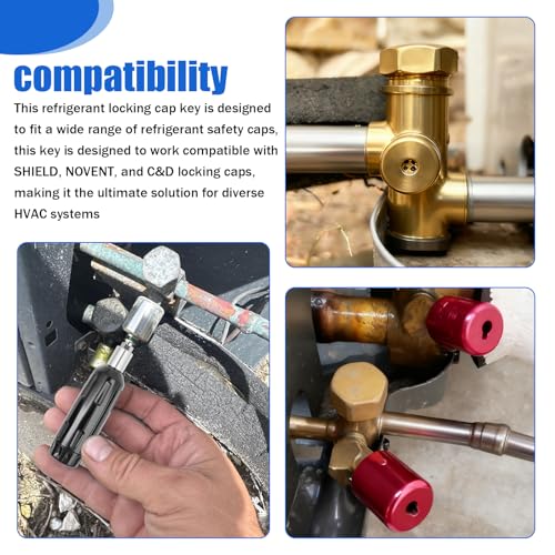 Llave universal para tapas de bloqueo refrigerante HVAC miniatura 6