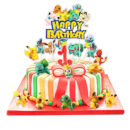 Décorations de Gâteaux, 3D Mini Figurines Cupcake Toppers, Figure Jouets, Cupcake Toppers, Modèle Jouet Décoration Gâteau, Gâteau Toppers pour Enfants Fête d'anniversaire(33 pièces) Cover