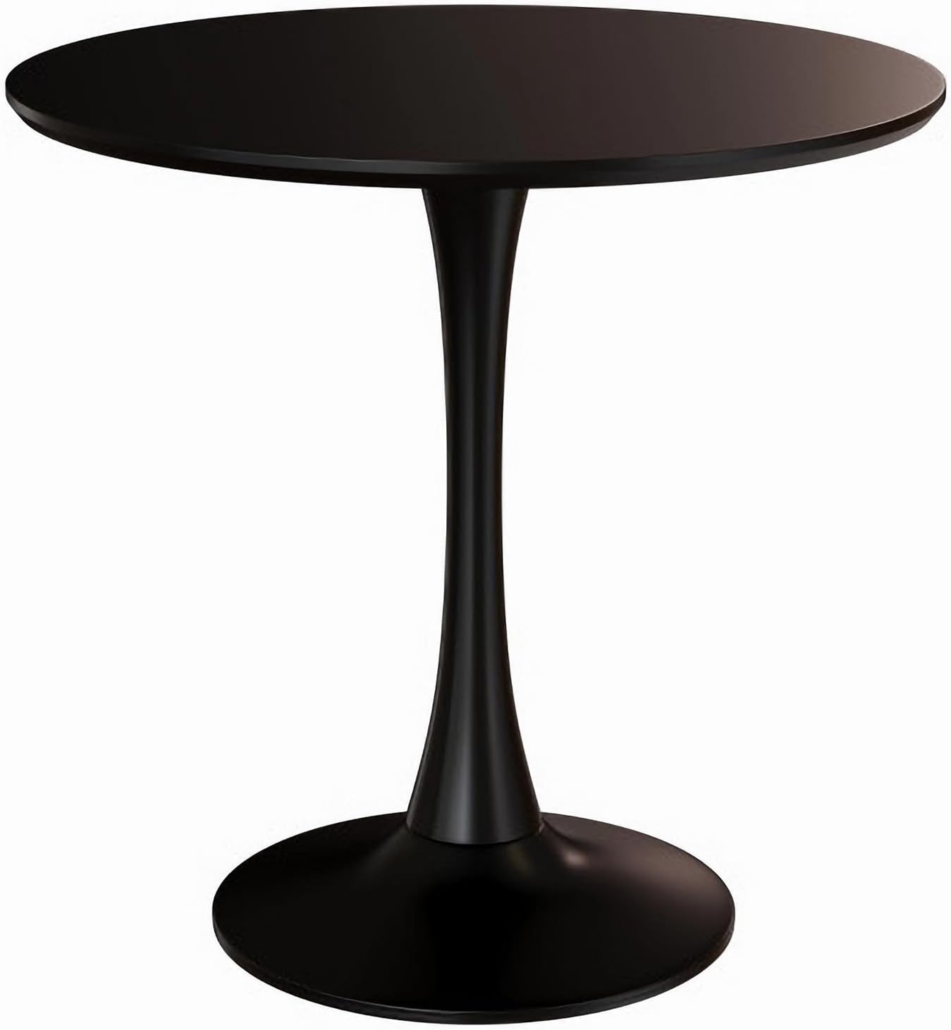 24 inch Small Round Dining Table for 2-4 People, Mid Century Modern Wood Tulip Table for Kitchen, Living Room, Restaurant, Office, Cafe, Black