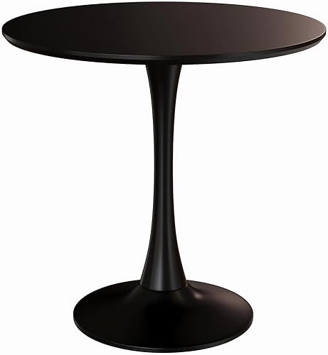 Mesa de comedor redonda pequeña de 24 pulgadas para 2-4 personas, mesa de tulipanes de madera moderna de mediados de siglo para cocina, sala de