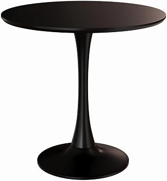 24 inch Small Round Dining Table for 2-4 People, Mid Century Modern Wood Tulip Table for Kitchen, Living Room, Restaurant, Office, Cafe, Black