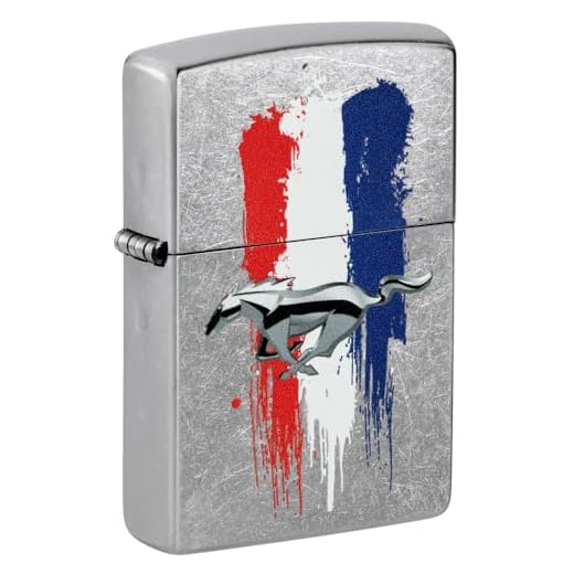 Zippo Ford Mustang Design Street Chrome Pocket Lighter