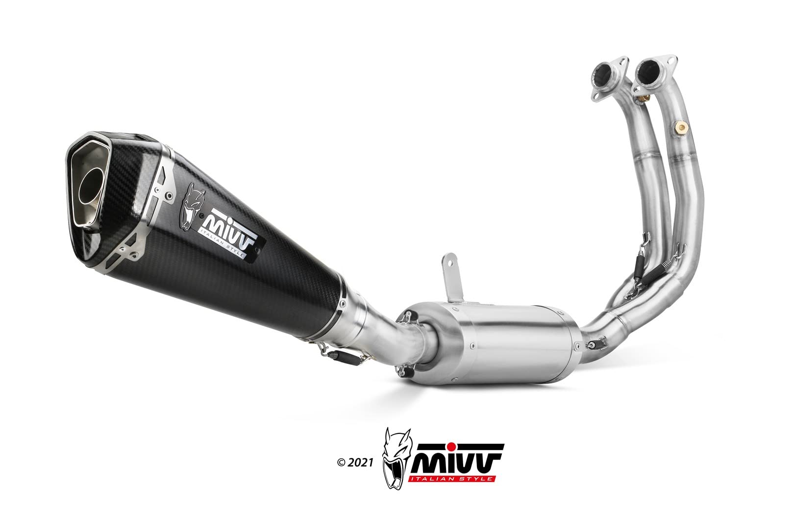 Scarico Mivv FULL SYSTEM 2x1 DELTA RACE CARBON ALTO Compatibile con APRILIA RS 660 2020 > 2021 Euro5