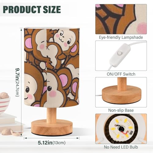 Lámpara de Mesa Infantil Mono Cartoon con USB miniatura 3
