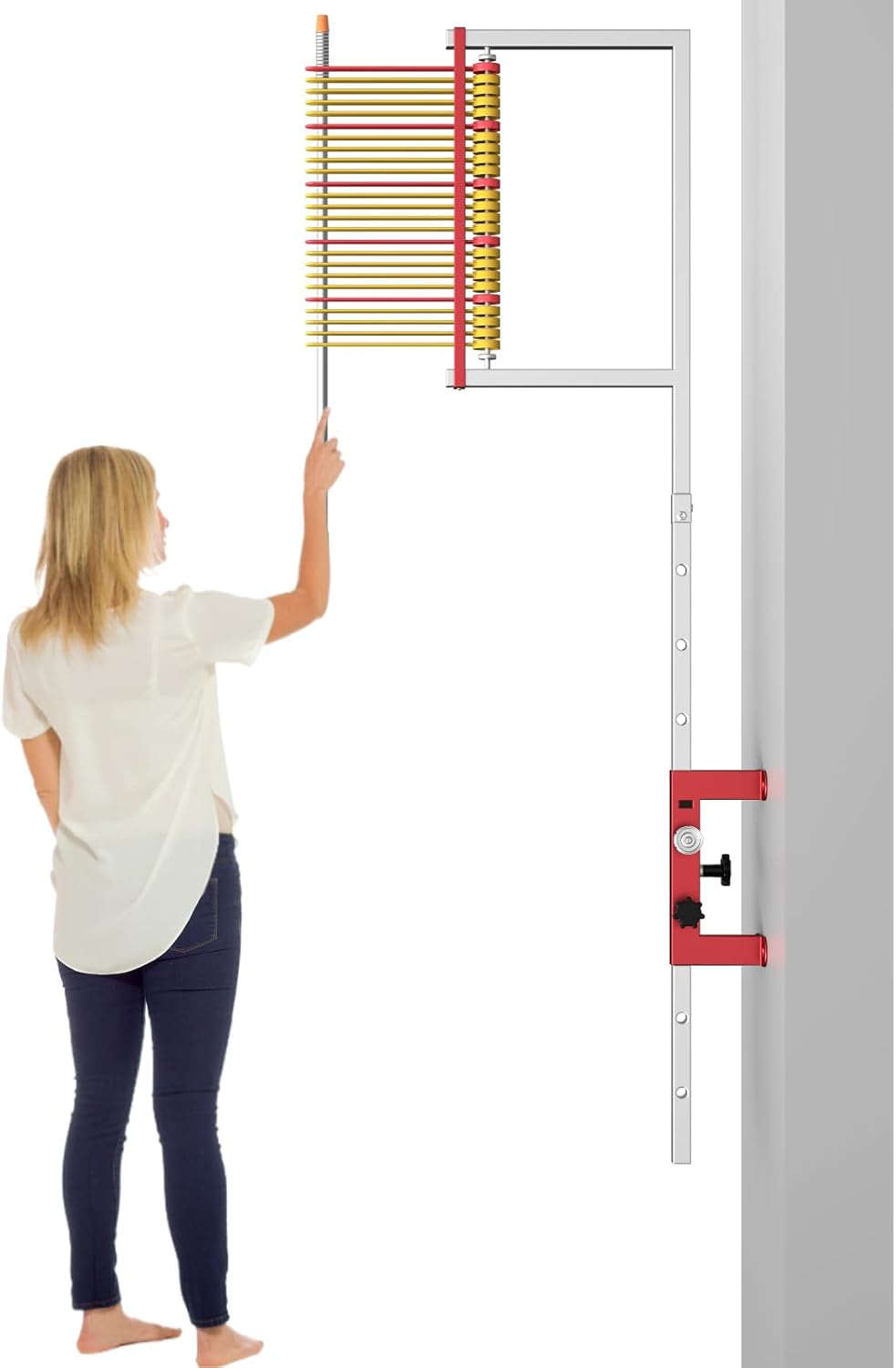 Wall Mount Vertical Jump Tester，Adjustable Height Vertical Jump Trainer, 2.29 FT Vertical Jump Measurement Tool, Jumping Test for Bakstball Volleyball Training (Wall Mounted, 2.29ft)
