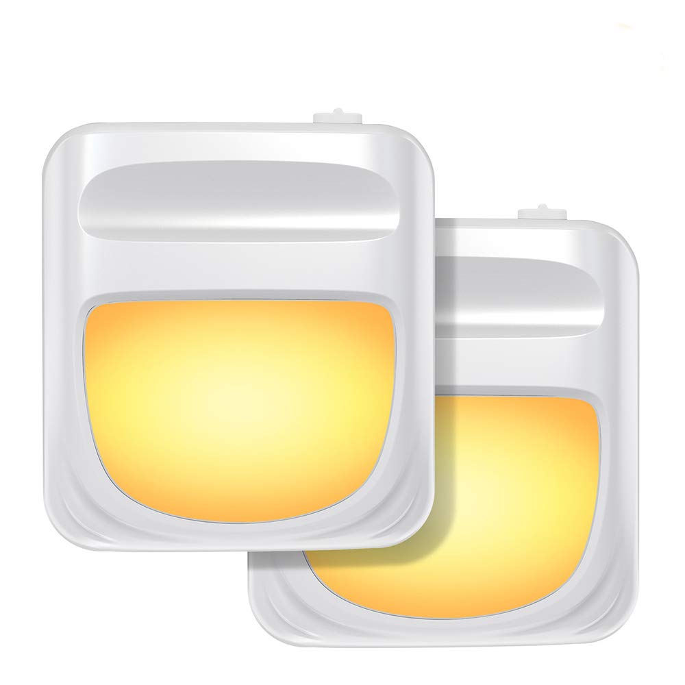 La luz del Sensor, Armario de Luz, Luz eléctrica del Enchufe de Pared Plug-In Noche, Sensor automático de luz, Suaves Calientes, Sitio del bebé Baño Cocina Pasillo, 2 Piezas