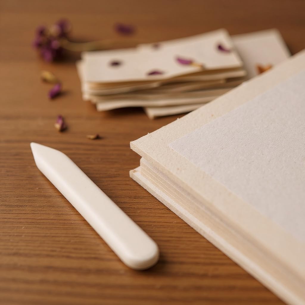 Genuine Bone Folder for Paper Crafts, Leather Burnishing, Bookbinding, Scrapbooking, DIY Projects, Scoring, Creasing, Card Making (Pack of 2)
