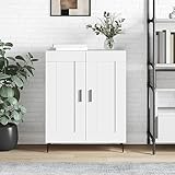 techpo home ferramenta credenza businese bianco 69.5x34x90 cm legno ingegnerizzato