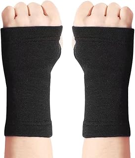 Palm Brace Wrist Support Sleeves (1 Pair), Everyday Use Wrist Brace, Compression Carpal Tunnel for Wrist Pain Relief, Fitness Gloves, Sports Glove, Wrist Brace for Men and Women (Black Large)
