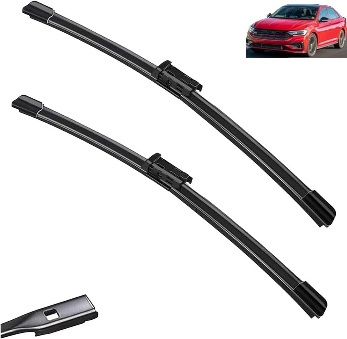 Car Wiper Front Wiper Blades Compatible with VW Jetta 7 MK7 A7 2019-2023 Windshield Windscreen Window Rain Brushes 24"+19"