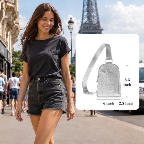 Image of INICAT Travel Sling Bag, Anti Theft Crossbody Bag for Women | RFID Blocking, 8 Card Slots, Back Zippered Pocket, Metal Zippers,Switchable Strap