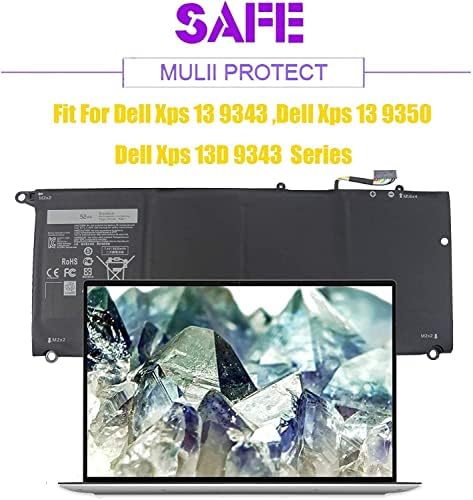 XPS 13 9350 9343 JD25G 90V7W Battery for Dell XPS13 XPS 13 9343 9350 P54G JHXPY JHXPY53 5K9CP DIN02 090V7W 0DRRP RWT1R 0RWT1R 0N7T6 XPS13D-9343-1708 13D-9343-3708 13-9350-D1508G