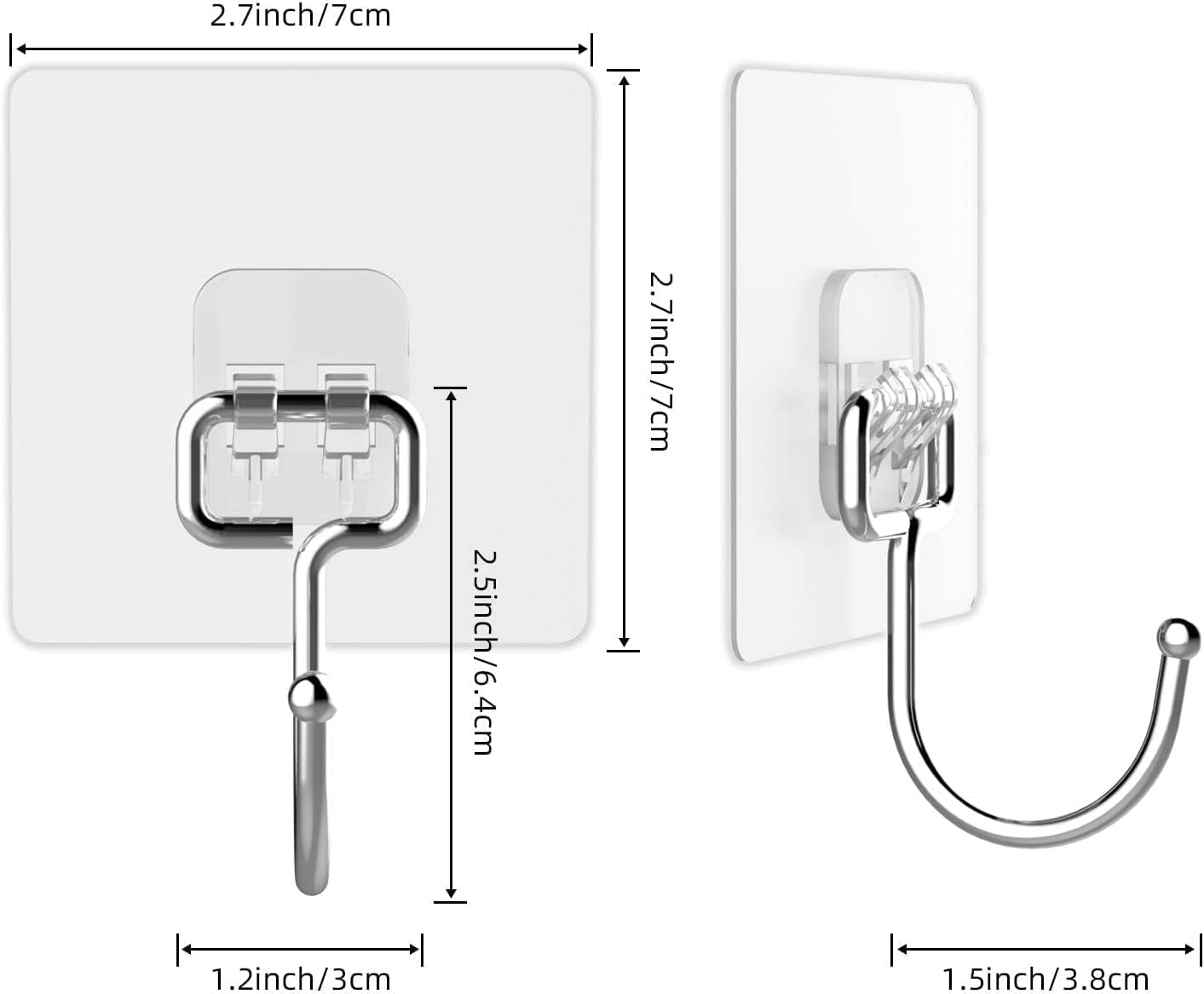 20 Ganchos Adhesivos Grandes Para Colgar Ganchos De Pared Pesados 22 Libras Toalla Autoadhesiva Gancho Transparente Impermeable Para Bolsa Ducha Cocina Al Aire Libre Gancho Para Taza Cortina Perchero Rojo Verde