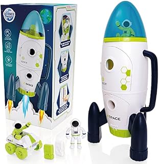 Science Kidz Space Rocket Set - Space Toys For Children Age 3, 4, 5 Year Olds - 42cm Rocket With Lights & Sounds, 2 Astronauts, Rover Car & Batteries Included - Outer Space Toys For Kids
