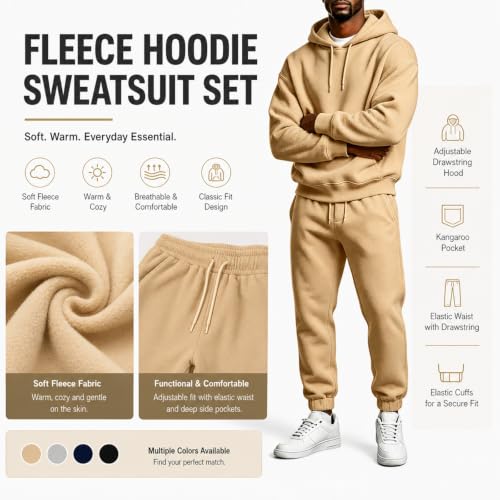 Sweatsuits for Men Oversized Fleece Hoodie and Sweatpants Set Tracksuit - image 6