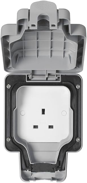 MK Masterseal Plus K56480GRY 13 amp 1-Gang Unswitched Socket , Grey