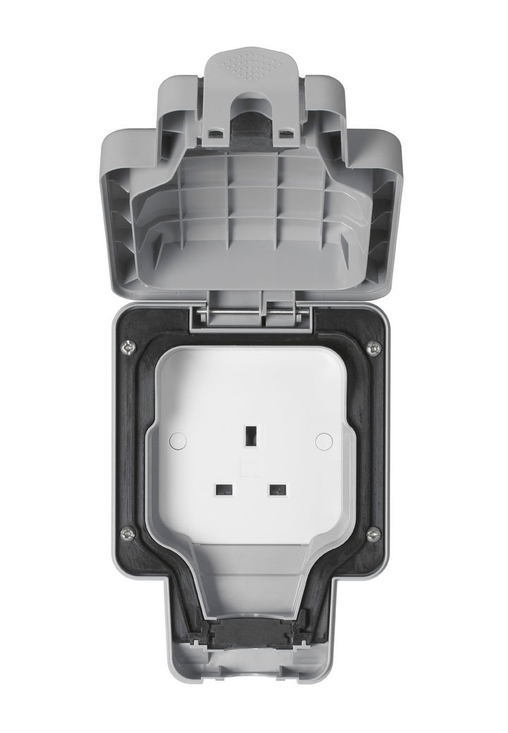 Masterseal Plus Grey Mk K56480gry 13 Amp 1-Gang Unswitched Socket