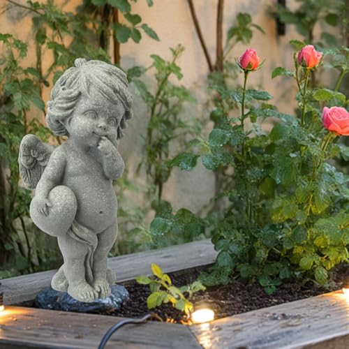 Pequeña estatua de ángel querubín de arenisca miniatura 5