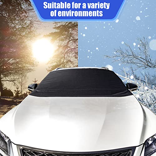 Uyye Car Windshield Snow Cover For Ice And Snow, Enhanced 600D Oxford Fabric Windshield Frost Cover Heavy Duty Material Waterproof Car Windshield Snow Cover (75.9" X 44.8") #TOP4