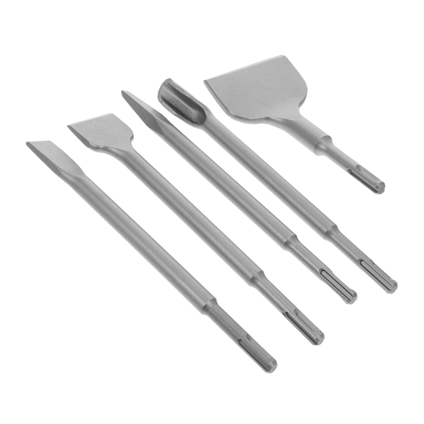 TOPBATHY Lot de 5 Set de Set de Burins à Béton en Acier Chromé, pour Béton et Pierre, Design Précis, Compact, Portable, pour Chantier et Rénovation