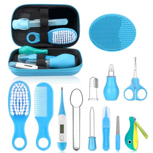 Image of Baby Healthcare and Grooming Kit, Portable Baby Safety Care Set, Baby Essentials kit for Newborn (Blue 13 in 1)