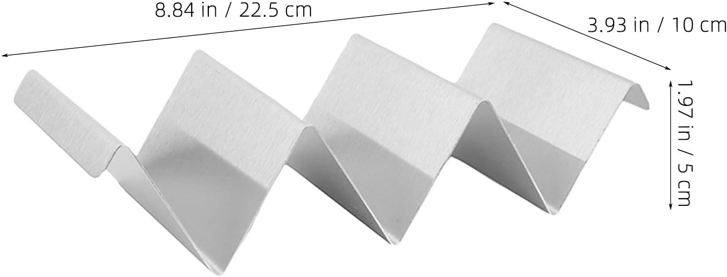 UKCOCO 6pcs Mexico Taco Holder: 3-Slot Taco Stand - Stainless Steel Tray Plates For Burritos Hot Dogs Breakfast Sandwiches Gyros Crepes Fiesta Party Supplies Dishwasher Safe