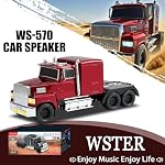 WSTER WS-570 Semi Truck Bluetooth Speaker with LED Lights (Red) - Image 3
