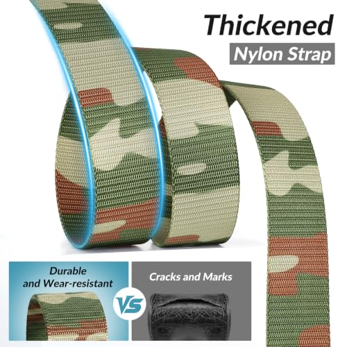 Image of JASGOOD 2 Pack Nylon Web Belt Outdoor Military Men's Metal Free Belt with TSA Plastic Buckle