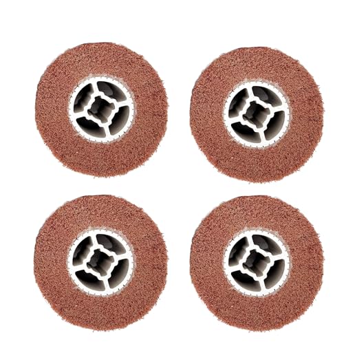 Image of 4 Pcs 240 Grit Abrasive Drawing Burnishing Wheel 4.7 inch x 4 inch | Finishing Drum Polishing Wheel, Surface Conditioning Tool Drum, For Metal, For Wood