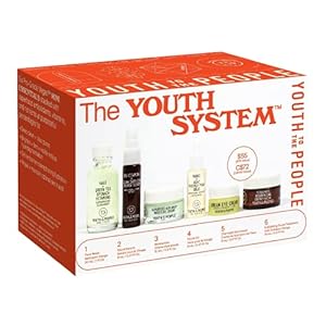 Youth To The People The Youth System – 6 Piece Set with Superfood Cleanser, Face Oil, Moisturizer, Vitamin C Serum, Eye Cream, Energy Facial – Vegan Skincare Kit